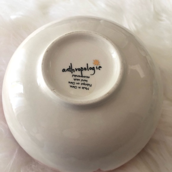 Anthropologie Night Sky Bowl Stoneware Red Pink Drip Watercolor Wash Gold Star - Picture 3 of 4